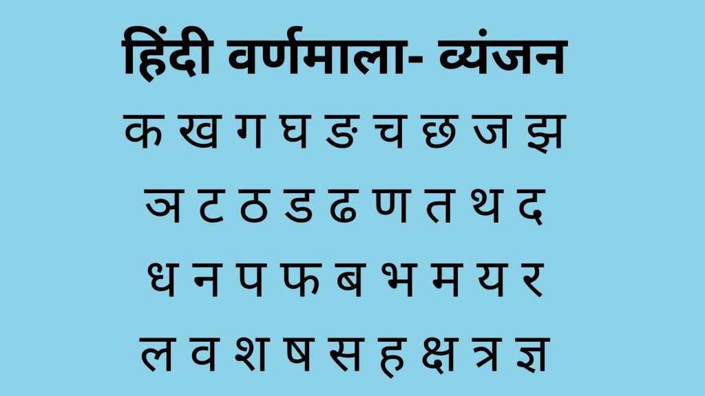Hindi Alphabet Consonant - हिंदी वर्णमाला- व्यंजन